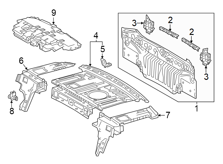 Diagram Rear body & floor. for your 2011 Toyota Highlander   