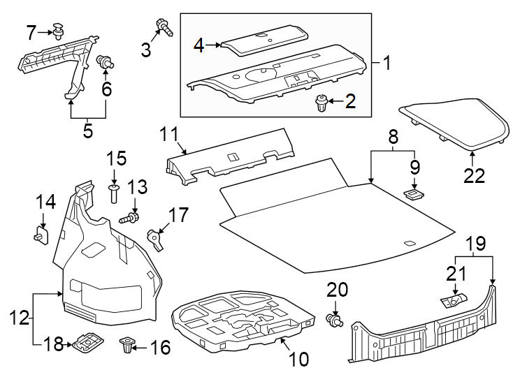 Diagram Rear body & floor. Interior trim. for your 2014 Toyota Prius Plug-In   