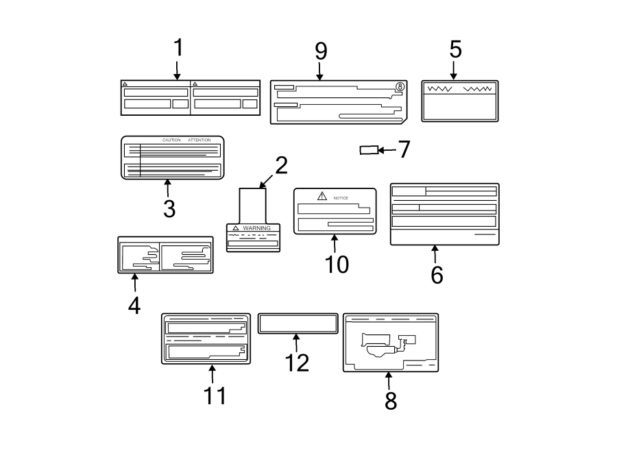 Diagram INFORMATION LABELS. for your 1998 Toyota Camry  CE Sedan 