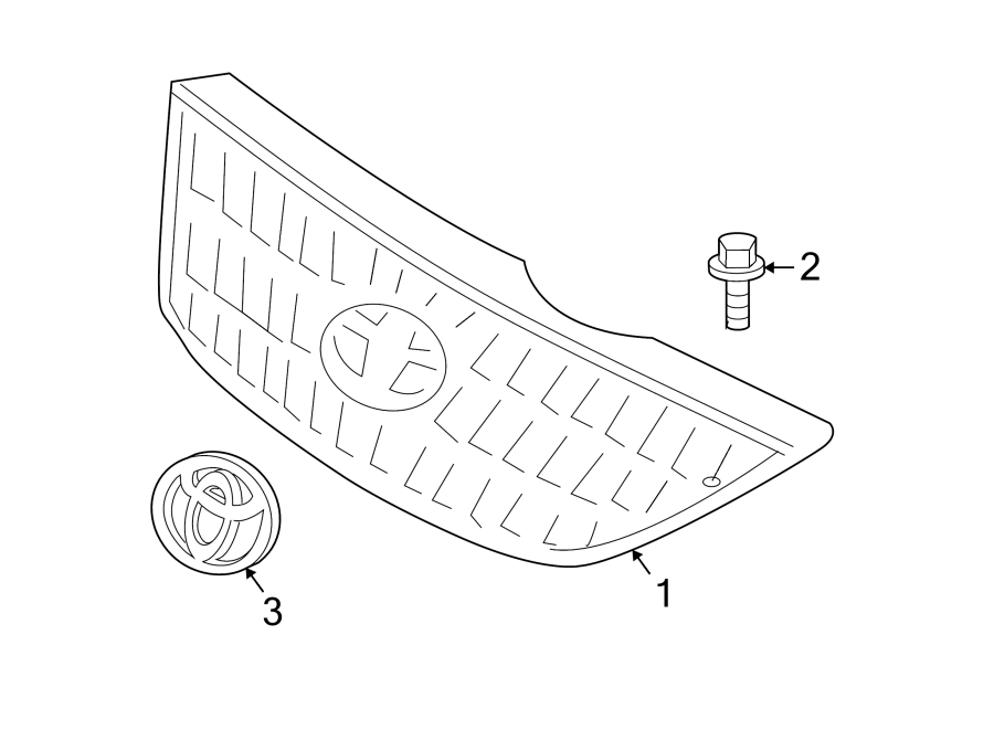 Diagram GRILLE & COMPONENTS. for your 2004 Toyota Solara  SLE COUPE 