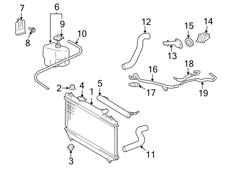 Diagram RADIATOR & COMPONENTS. for your 2017 Toyota Avalon   