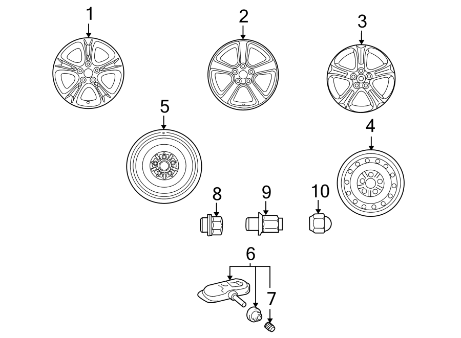 Diagram WHEELS. for your 2005 Toyota Tundra   