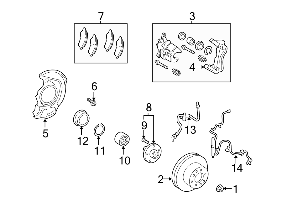 Diagram FRONT SUSPENSION. BRAKE COMPONENTS. for your 2020 Toyota Highlander   