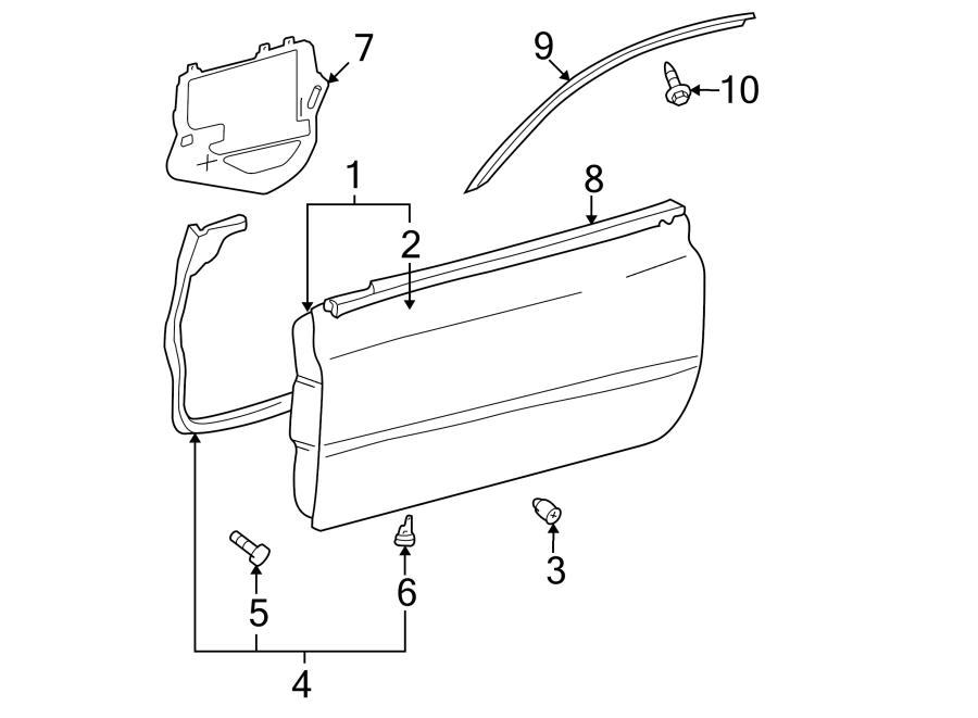 Diagram DOOR & COMPONENTS. for your 2004 Toyota Avalon   