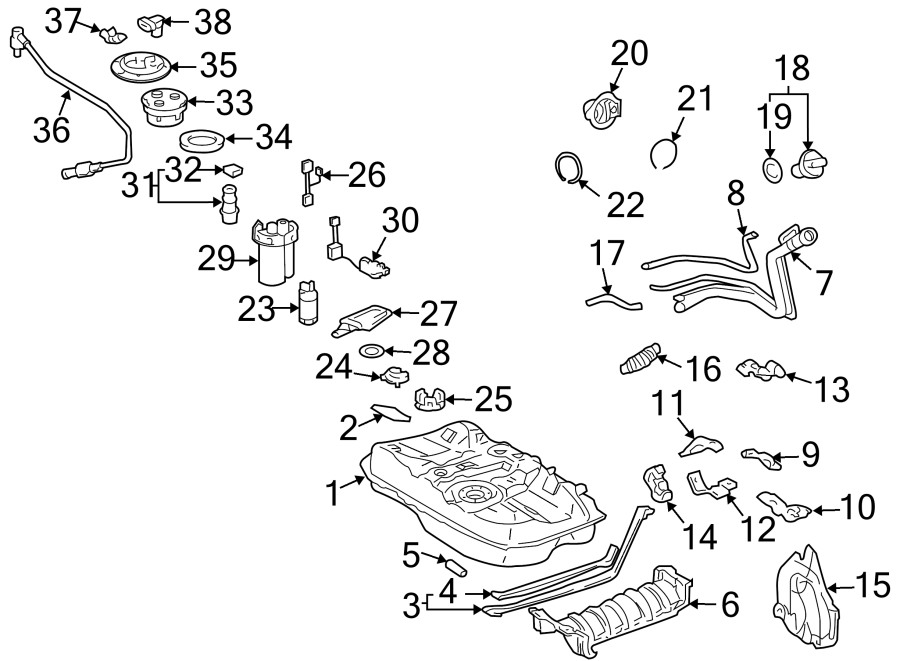 Diagram FUEL SYSTEM COMPONENTS. for your Toyota RAV4  