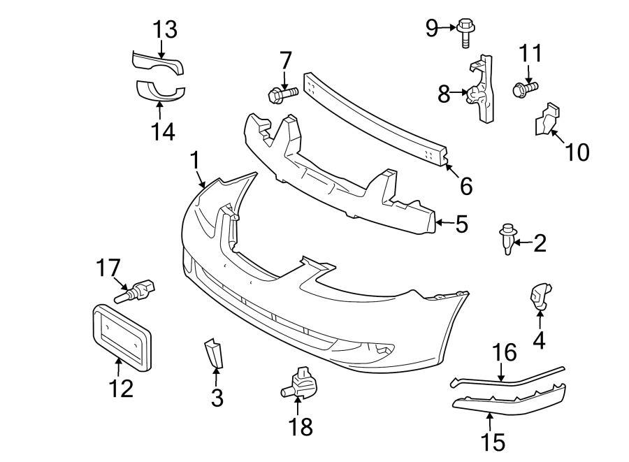 Diagram FRONT BUMPER. BUMPER & COMPONENTS. for your 2017 Toyota Prius Prime   