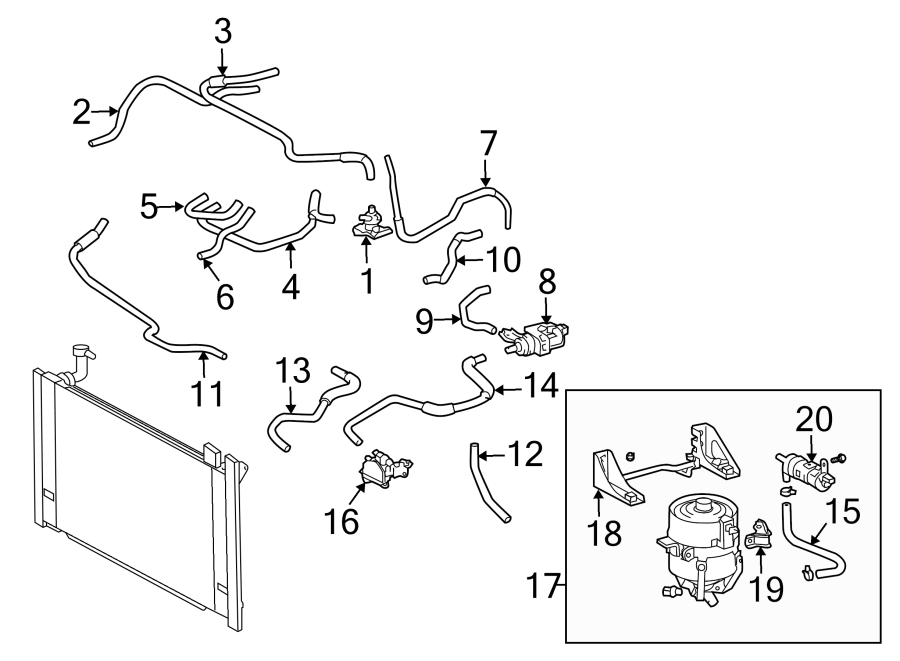 Diagram RADIATOR & COMPONENTS. for your 2021 Toyota RAV4  TRD Off-Road Sport Utility 