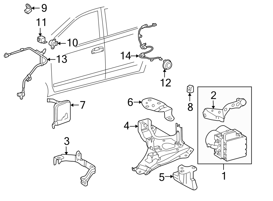 Diagram Abs components. for your 2015 Toyota Sequoia  Platinum Sport Utility 