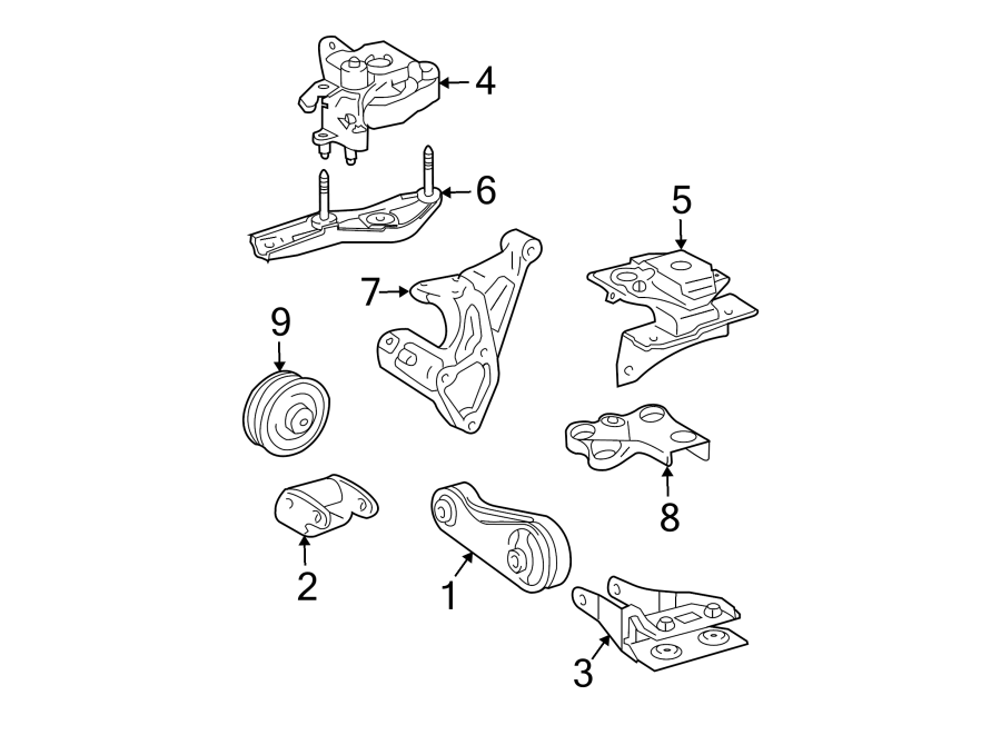 Diagram ENGINE / TRANSAXLE. ENGINE & TRANS MOUNTING. for your 2003 Toyota Solara   