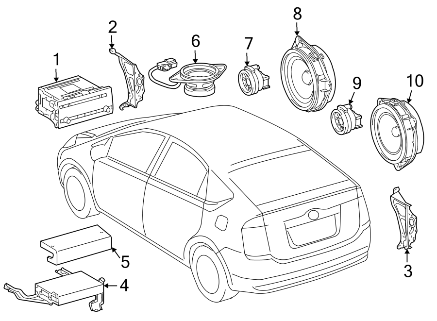 Diagram INSTRUMENT PANEL. SOUND SYSTEM. for your 2019 Toyota Camry 2.5L A/T LE SEDAN 