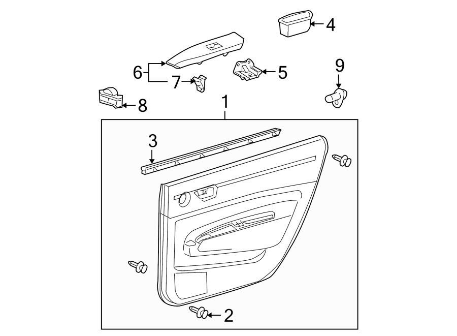 Diagram REAR DOOR. INTERIOR TRIM. for your 2024 Toyota Venza  Nightshade Sport Utility 