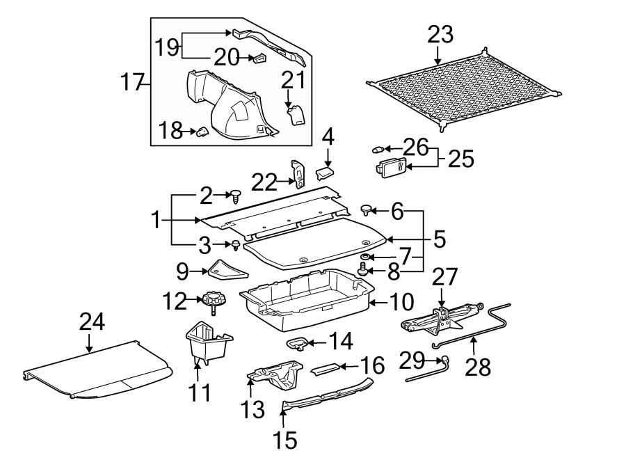 Diagram REAR BODY & FLOOR. INTERIOR TRIM. for your 2017 Toyota Avalon 3.5L V6 A/T XLE Plus Sedan 