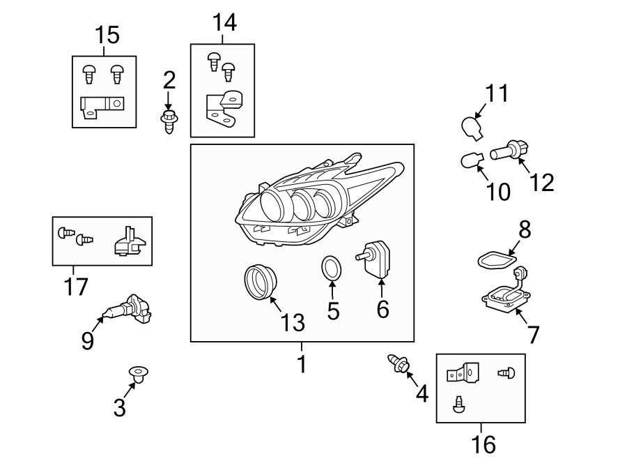 Diagram FRONT LAMPS. HEADLAMP COMPONENTS. for your 1994 Toyota 4Runner   