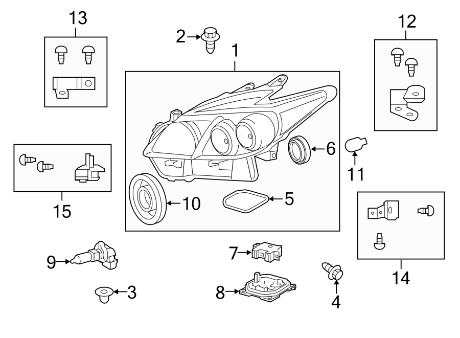 Diagram FRONT LAMPS. HEADLAMP COMPONENTS. for your 1998 Toyota Avalon   