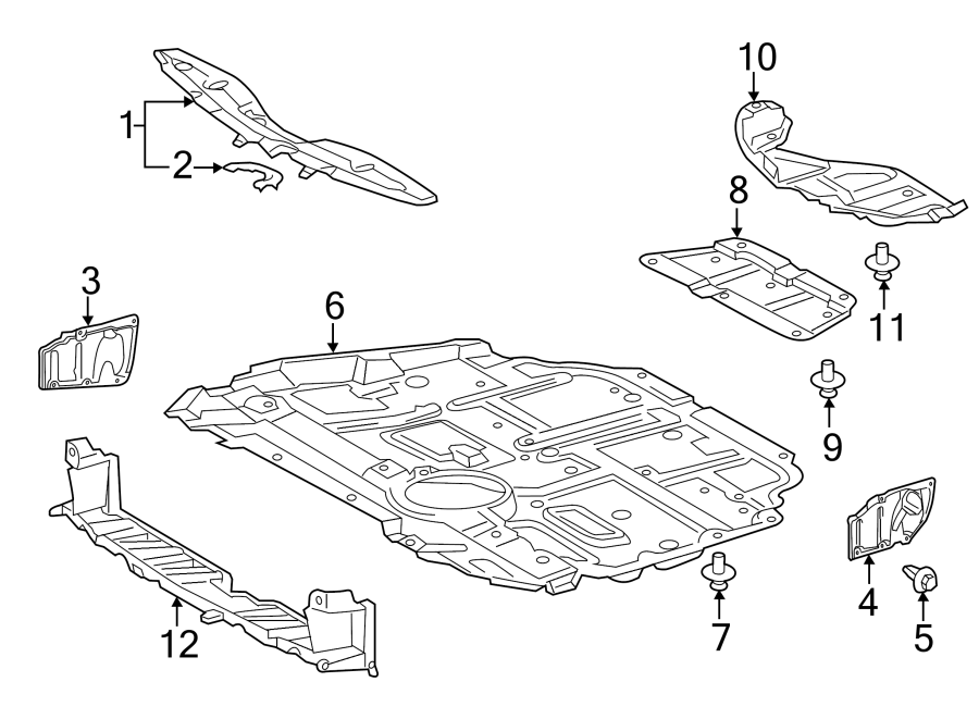 Diagram RADIATOR SUPPORT. SPLASH SHIELDS. for your 2007 Toyota Avalon  XL Sedan 