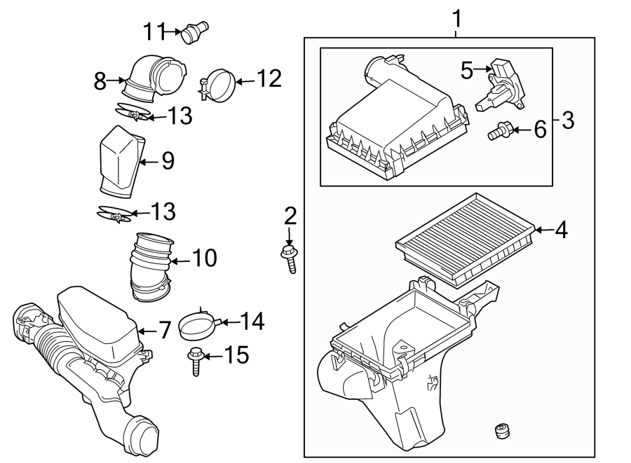 Diagram ENGINE / TRANSAXLE. AIR INTAKE. for your Toyota Prius  