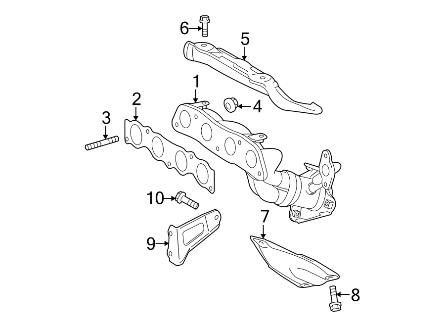 Diagram EXHAUST SYSTEM. MANIFOLD. for your Toyota Tacoma  