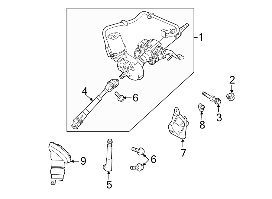 Diagram STEERING COLUMN ASSEMBLY. for your 2012 Toyota 4Runner 4.0L V6 A/T 4WD Limited Sport Utility 