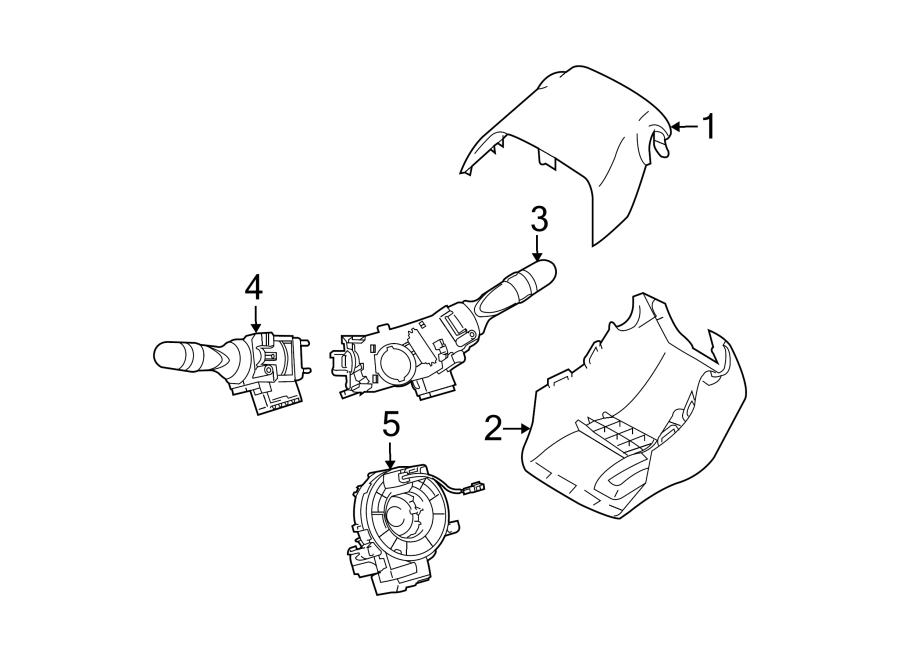 Diagram STEERING COLUMN. SHROUD. SWITCHES & LEVERS. for your 2011 Toyota RAV4   