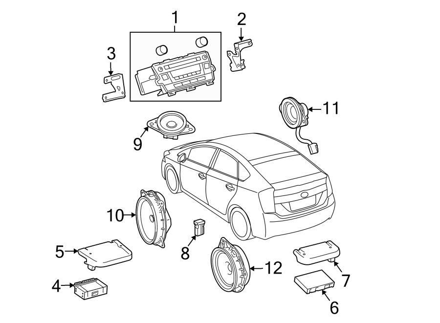 Diagram INSTRUMENT PANEL. SOUND SYSTEM. for your 2019 Toyota Corolla  LE Eco Sedan 