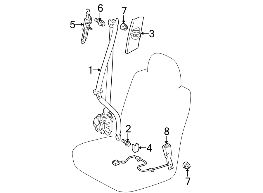 Diagram RESTRAINT SYSTEMS. FRONT SEAT BELTS. for your 2019 Toyota 4Runner  TRD Off-Road Sport Utility 