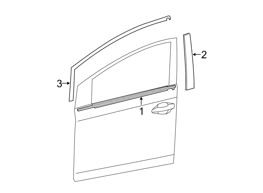 Diagram FRONT DOOR. EXTERIOR TRIM. for your 2016 Toyota Avalon   