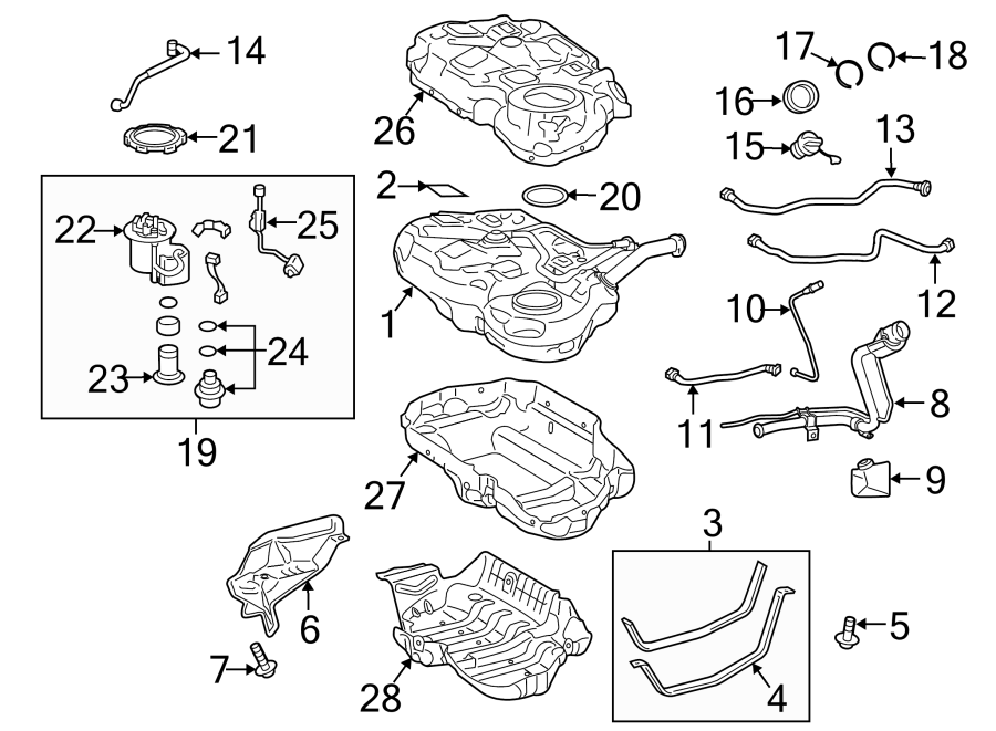 Diagram FUEL SYSTEM COMPONENTS. for your 2006 Toyota Tacoma 2.7L A/T RWD Base Crew Cab Pickup Fleetside 