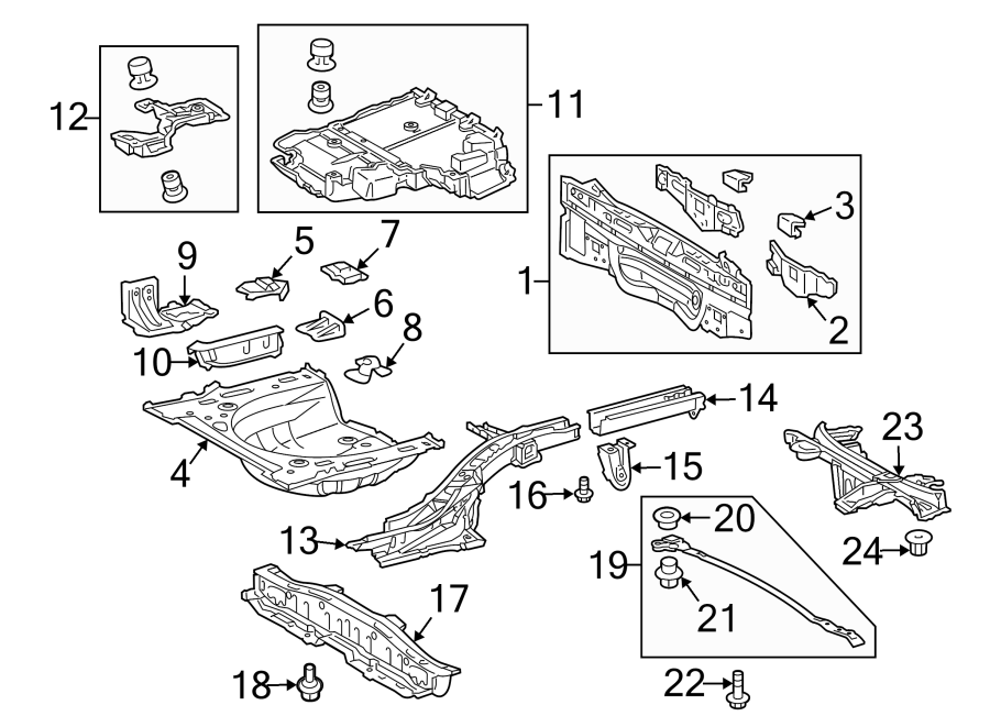 Diagram REAR BODY & FLOOR. FLOOR & RAILS. for your 2013 Toyota Avalon   