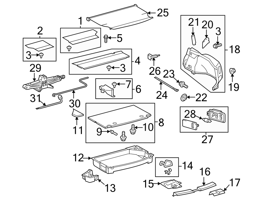 Diagram REAR BODY & FLOOR. INTERIOR TRIM. for your 2013 Toyota Prius  Five Hatchback 