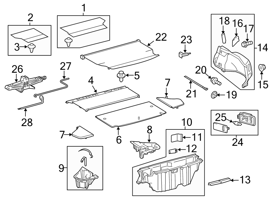 Diagram REAR BODY & FLOOR. INTERIOR TRIM. for your 2015 Toyota Prius Plug-In   