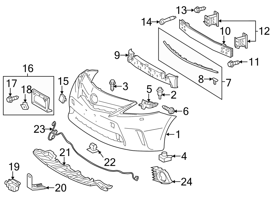 Diagram FRONT BUMPER & GRILLE. BUMPER & COMPONENTS. for your 2012 Toyota Avalon   