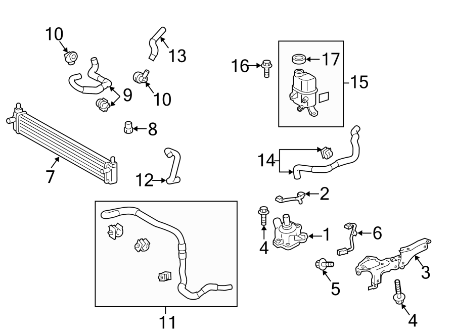 Diagram INVERTER COOLING COMPONENTS. for your Toyota