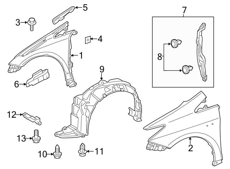 Diagram FENDER & COMPONENTS. for your 2015 Toyota Prius v   