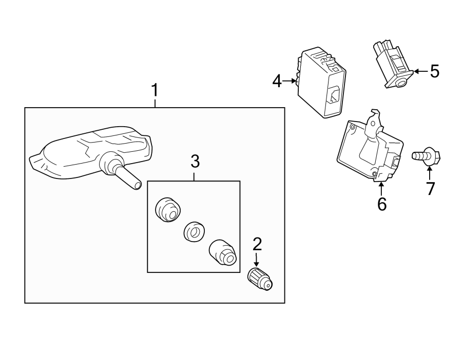 Diagram TIRE PRESSURE MONITOR COMPONENTS. for your 2018 Toyota Corolla   