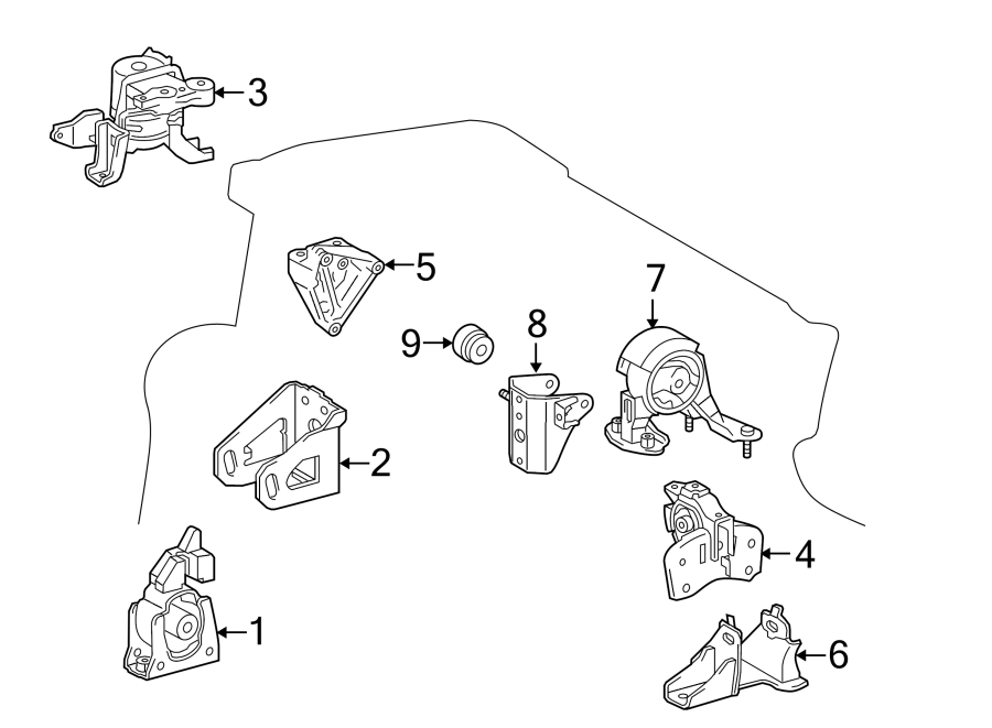 Diagram ENGINE / TRANSAXLE. ENGINE & TRANS MOUNTING. for your 2007 Toyota Highlander   