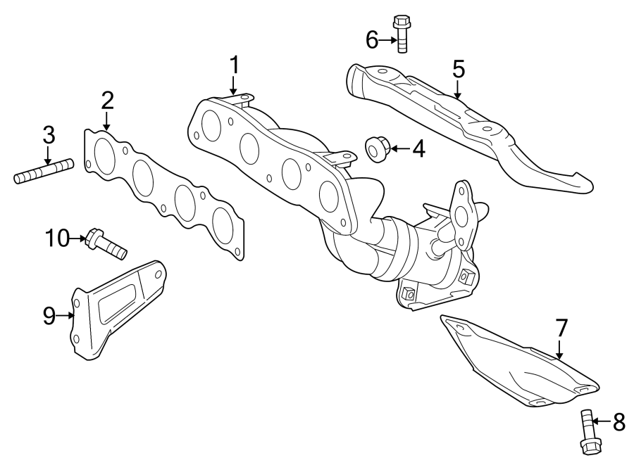 Diagram EXHAUST SYSTEM. MANIFOLD. for your Toyota Tacoma  