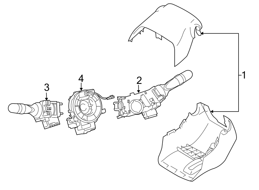 Diagram STEERING COLUMN. SHROUD. SWITCHES & LEVERS. for your 2011 Toyota RAV4   