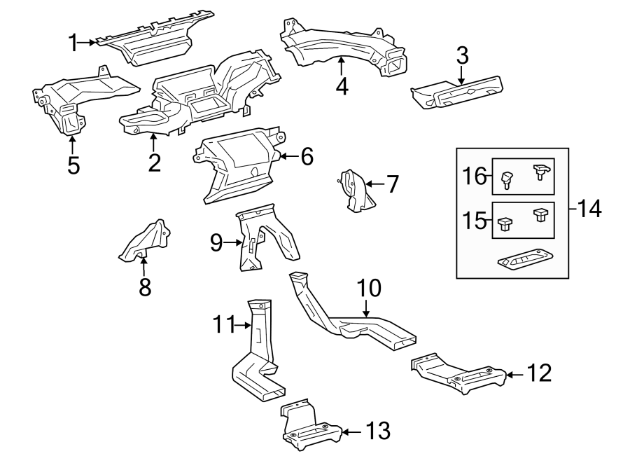 Diagram INSTRUMENT PANEL. DUCTS. for your 2013 Toyota Highlander   