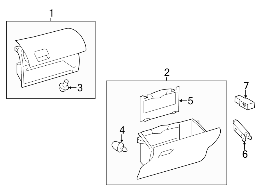 Diagram INSTRUMENT PANEL. GLOVE BOX. for your 2009 Toyota Tacoma   