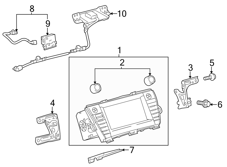 Diagram INSTRUMENT PANEL. NAVIGATION SYSTEM COMPONENTS. for your 2019 Toyota Corolla  XSE Sedan 