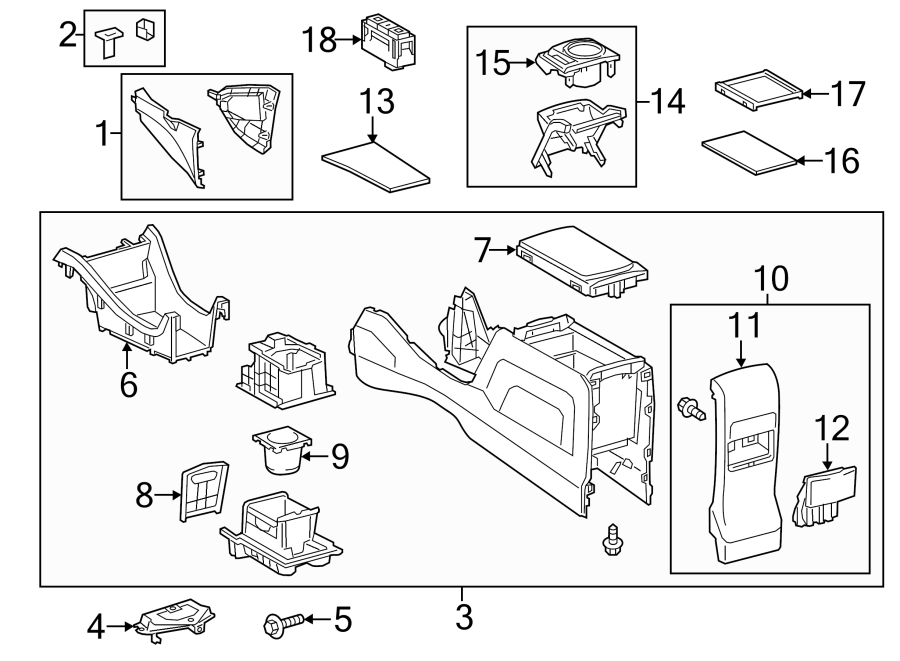 Diagram CONSOLE. for your 2014 Toyota Highlander  Hybrid XLE Sport Utility 