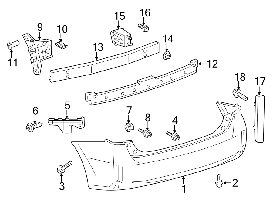 Diagram REAR BUMPER. BUMPER & COMPONENTS. for your 2023 Toyota Prius Prime   