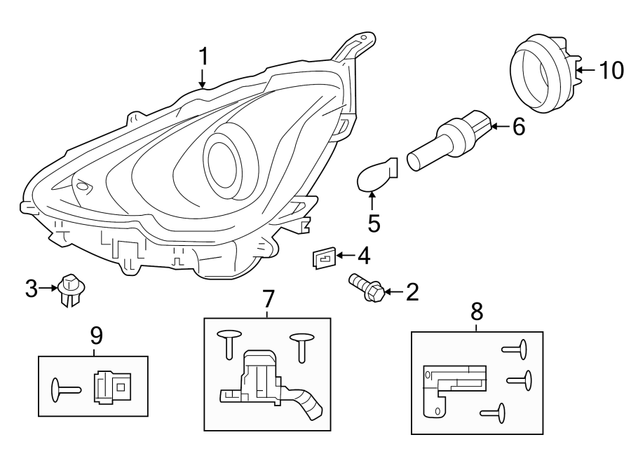 Diagram FRONT LAMPS. HEADLAMP COMPONENTS. for your 1985 Toyota 4Runner   