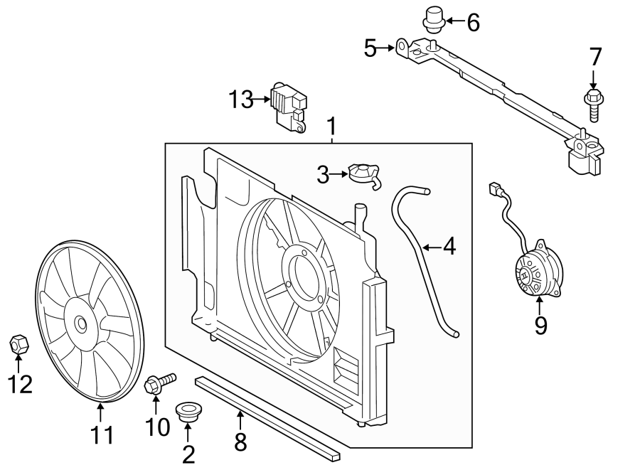 Diagram COOLING FAN. for your 2016 Toyota Camry  Hybrid LE Sedan 