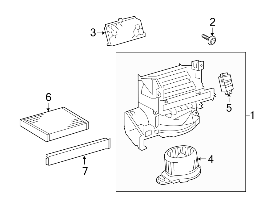 Diagram AIR CONDITIONER & HEATER. BLOWER MOTOR & FAN. for your 2017 Toyota Prius c   