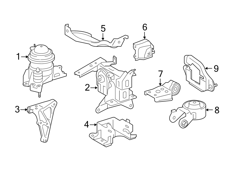 Diagram ENGINE / TRANSAXLE. ENGINE & TRANS MOUNTING. for your 2008 Toyota RAV4   