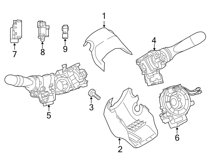 Diagram STEERING COLUMN. SHROUD. SWITCHES & LEVERS. for your 2003 Toyota 4Runner   