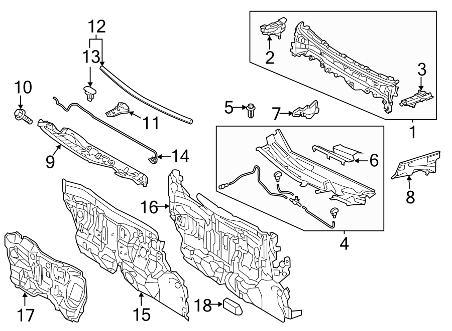 Diagram COWL. for your 2015 Toyota Venza   