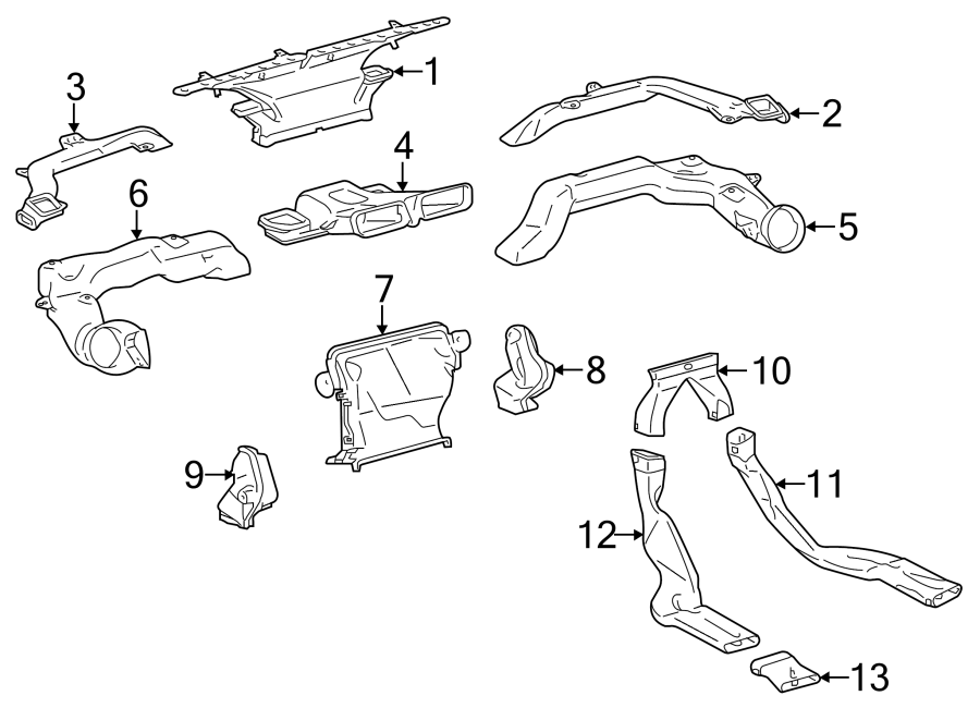 Diagram INSTRUMENT PANEL. DUCTS. for your 2024 Toyota Highlander   