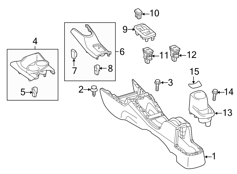 Diagram CENTER CONSOLE. for your 2018 Toyota Prius Prime   